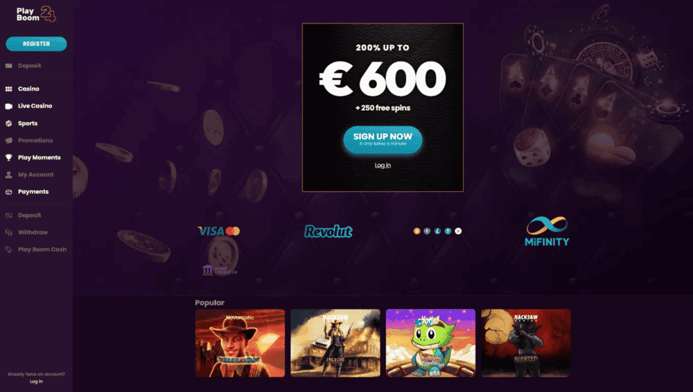 PlayBoom  casino zonder cruks
